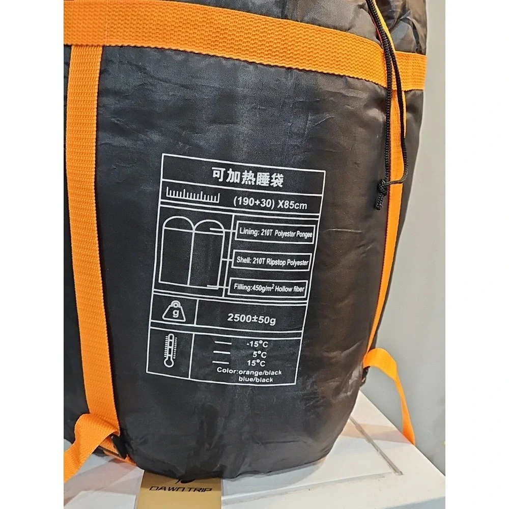 Dawn Trip Electric Black & Orange (45°) Sleeping Bag- Super Light &‎ Compact
